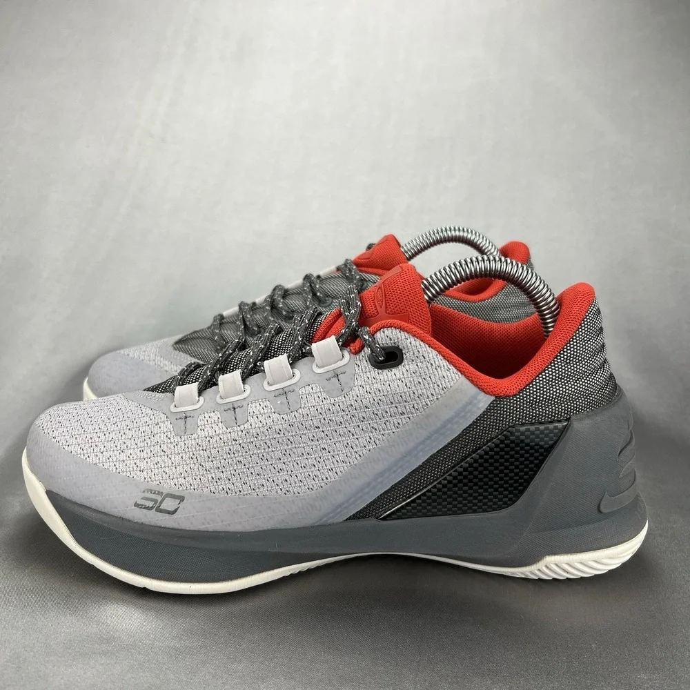Under Armour Steph Curry Youth Size 6Y Grey/Orange Basketball Shoe 3Z6 Low Kids‎